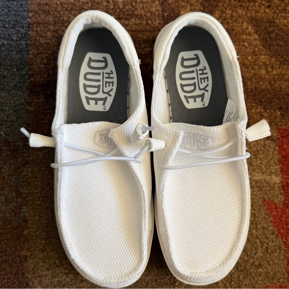 Hey Dude White Wendy Funk Mono Slip On Shoe